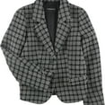 thumbnail image 1 of Armani Womens Diamond One Button Blazer Jacket, Grey, 48, 1 of 1