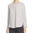 thumbnail image 1 of Armani Womens Shirred Pullover Blouse, Grey, 40, 1 of 2