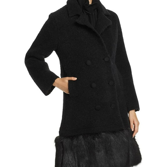 Armani Womens Solid Coat, Black, 42