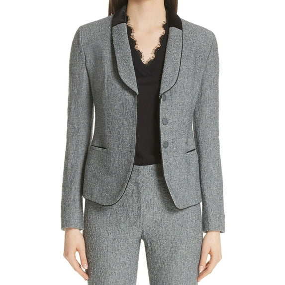 Armani Womens Velvet Jacket, Grey, 10