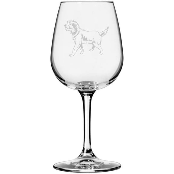 Armant Egyptian Sheepdog Dog Themed Etched 12.75oz Libbey Wine Glass