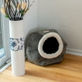 thumbnail image 1 of Armarkat Cat Bed Model C80CSH/MB Gray Velvet, 1 of 6