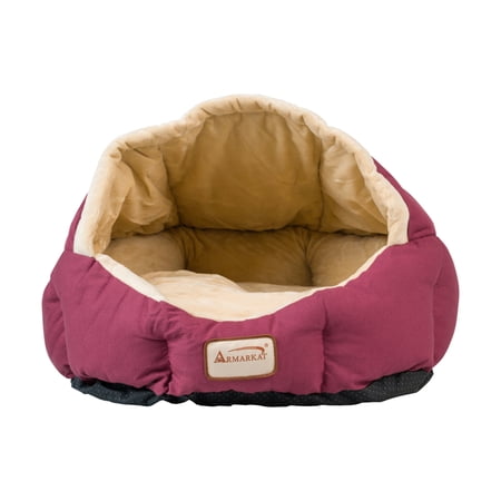 Armarkat Cat Bed, Small Pet Bed, Burgundy/Ivory, C08HJH/MH
