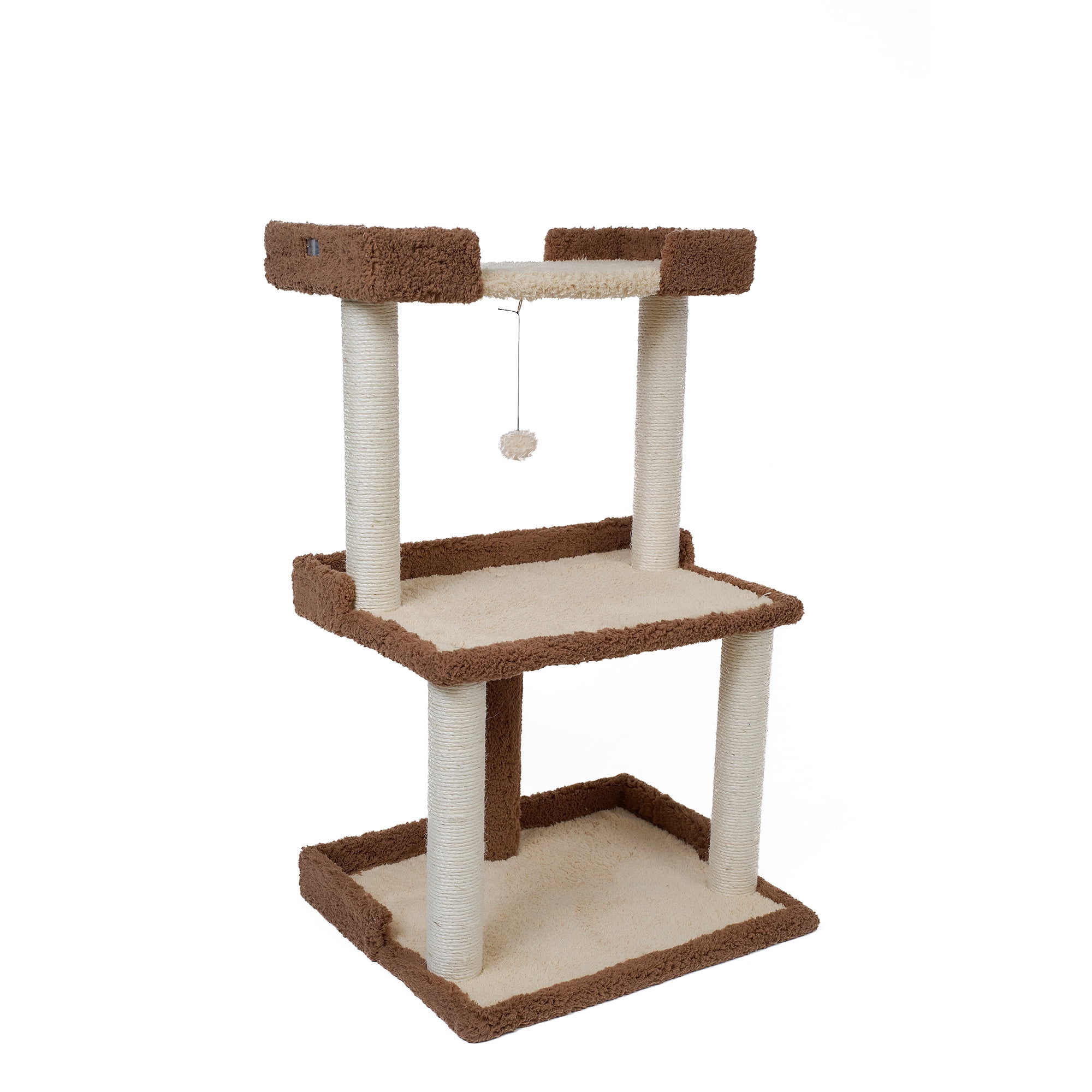 Armarkat Cat Tree for Large Cats, 41" Real Wood Cat Tower with Scratching Posts & Plush Perches, Multi-Level Activity Center with Condo, Coffee Brown (Model B4120)