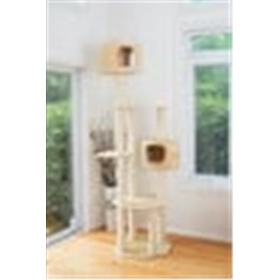 Armarkat Cat Tree - Scots Pine - 85 Inches - Five Levels with Two Condos - Durable Wood Construction