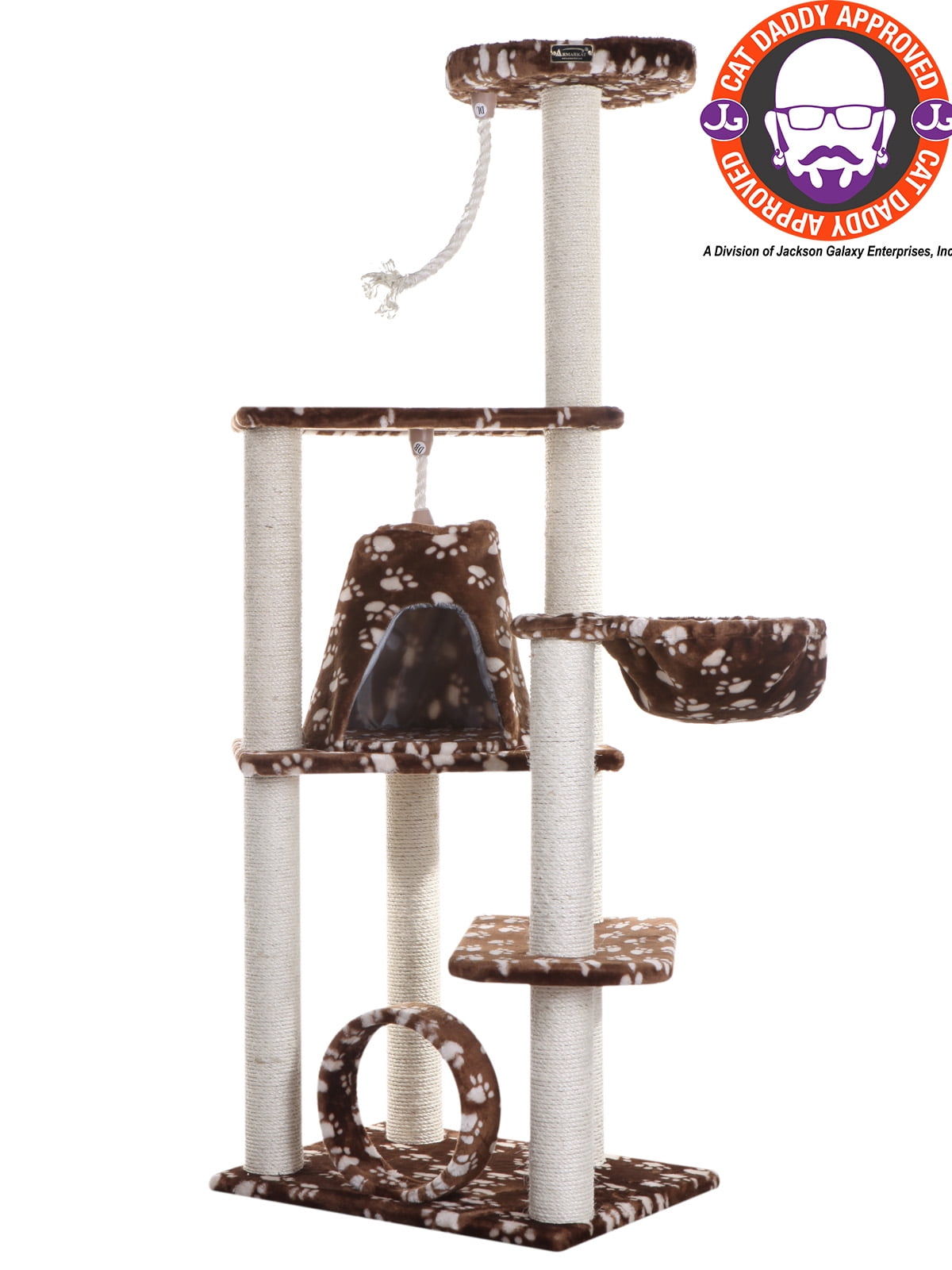 Paw print top cat tree