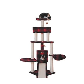 Armarkat Classic Real Wood Cat Tree With Multiple Features Jackson Galaxy Approved Four Levels With Rope Basket Ramp Perch and Condo