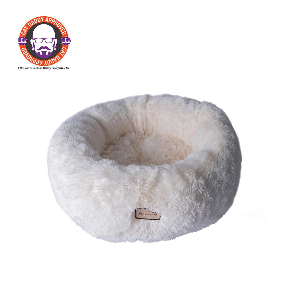 Small White Ultra Plush Elevated Pet Bed