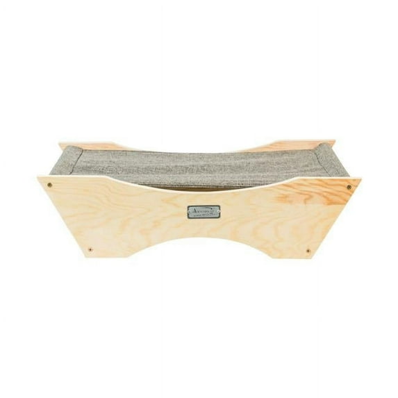 Armarkat Elevated Cozy Pet Hammock for Cats Scratch Resting Sleepy Bed, Natural Beige