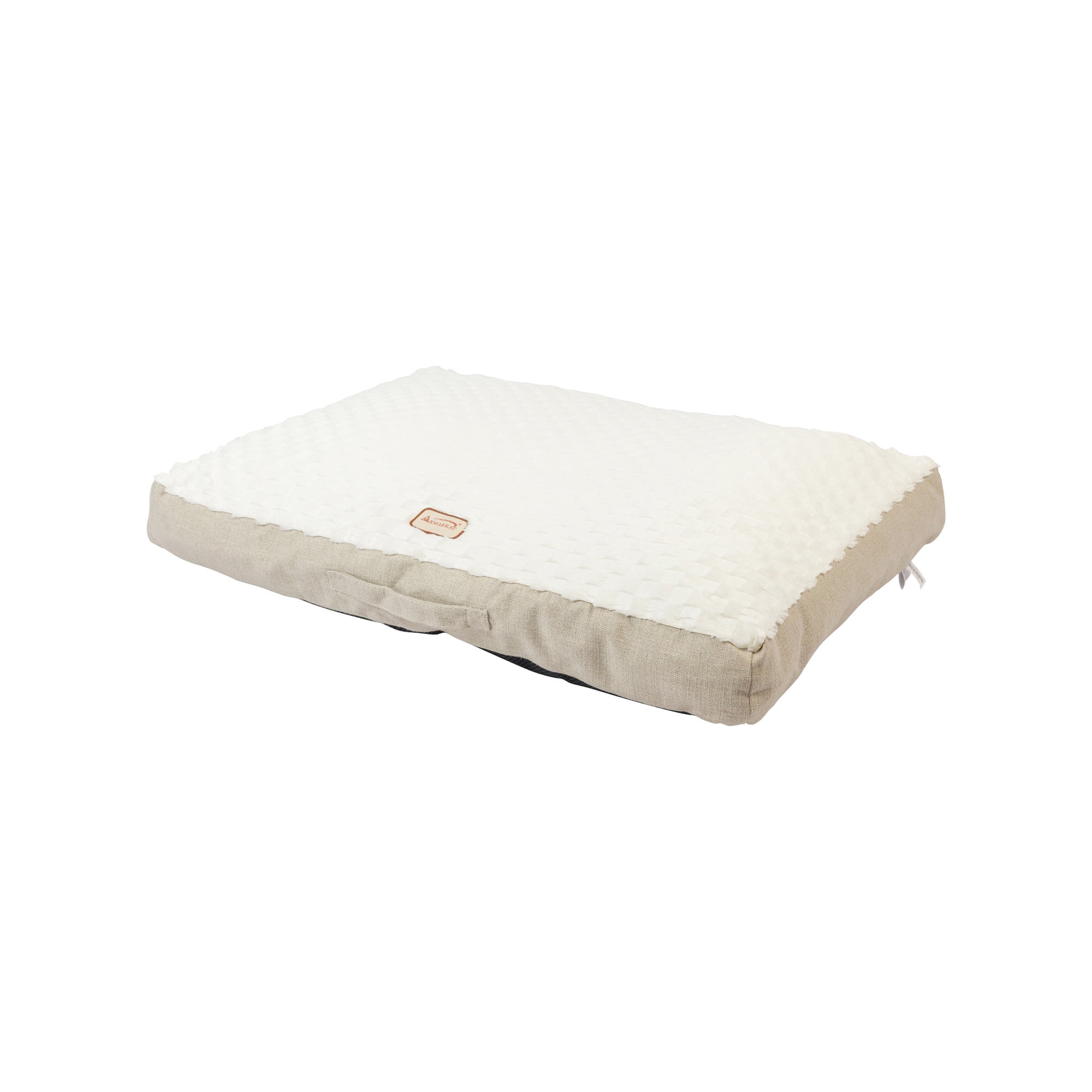Large Beige and White Polyfill Dog Mat with Handle