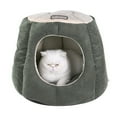 thumbnail image 1 of Armarkat, Medium, Cave Cat Bed, Laurel Green & Beige, 20-in, 1 of 5