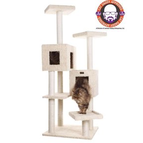 Armarkat Multi-Level Real Wood Cat Tree With Two Spacious Condos Perches for Kittens Pets Play