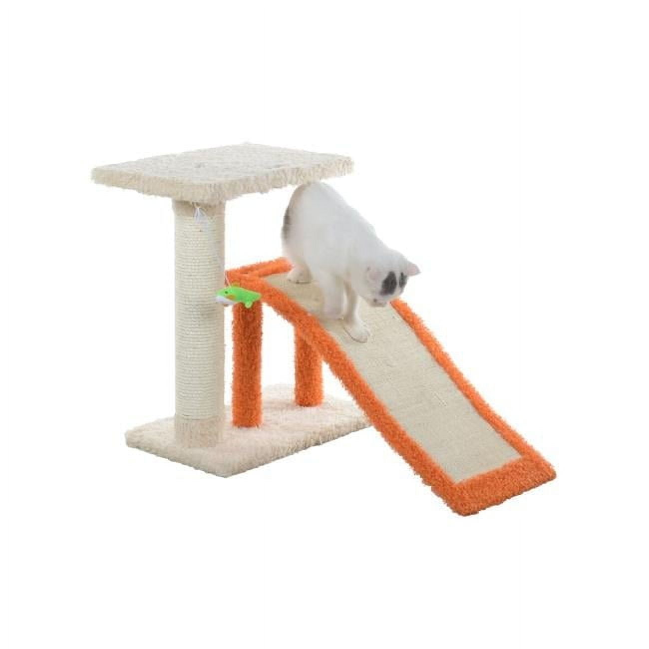 Armarkat Two-Level Platform Real Wood Scratcher W Sisal Carpet Ramp ...
