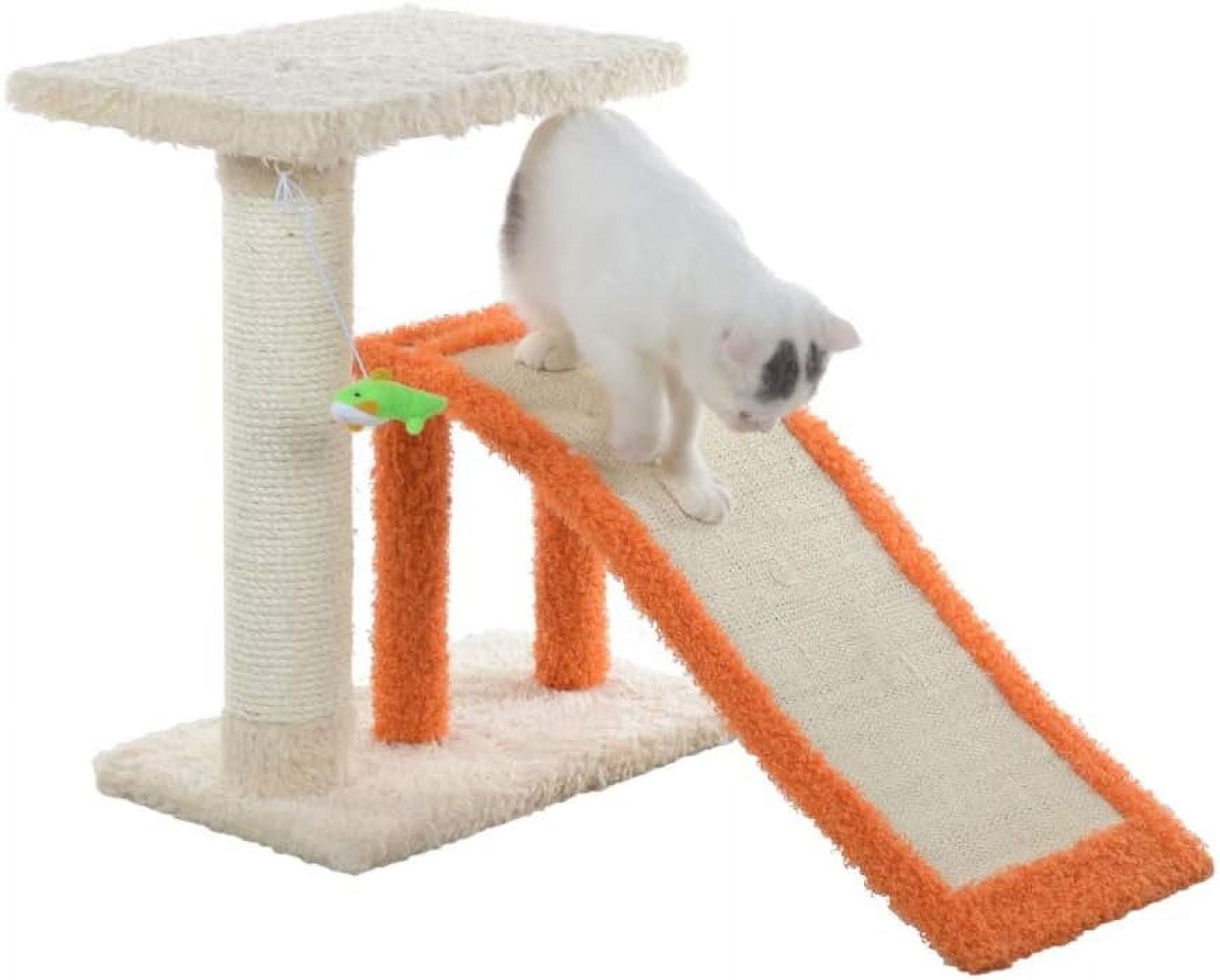 Armarkat Two-Level Platform Real Wood Scratcher W Sisal Carpet Ramp ...