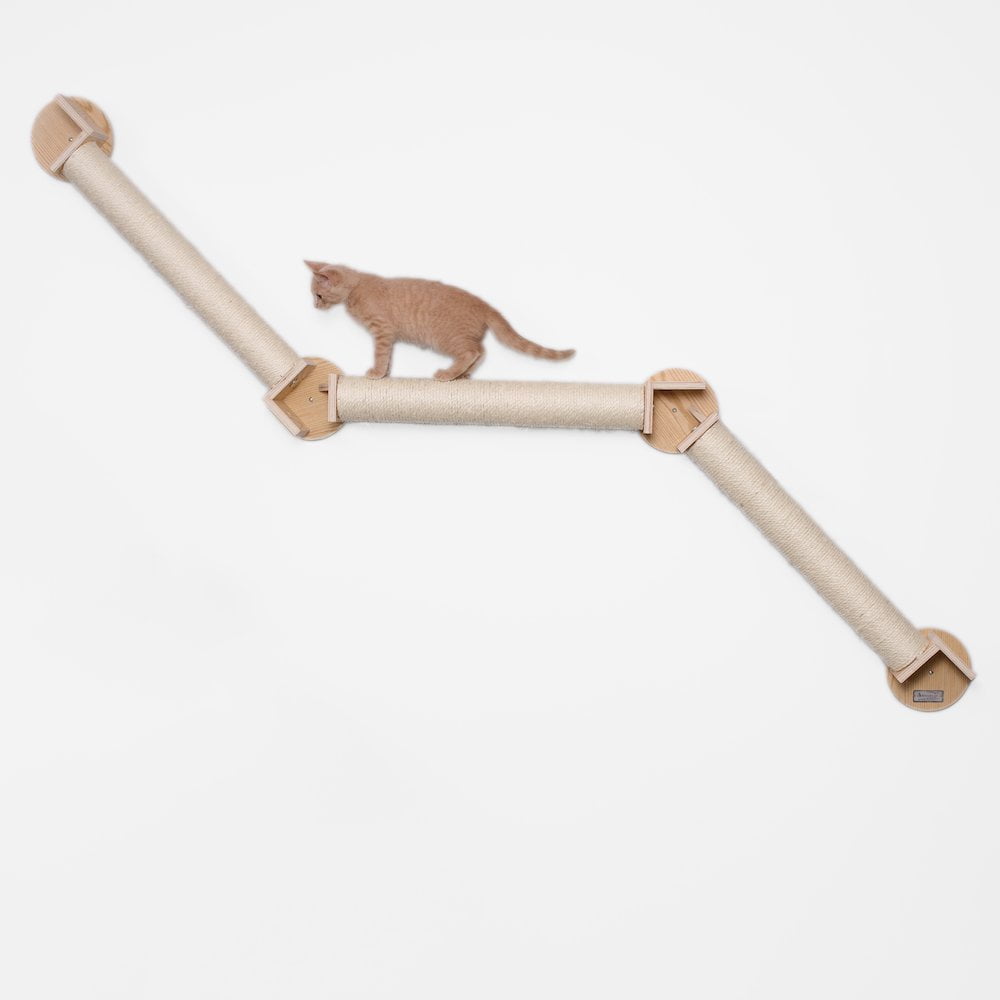 Natural Beige Sisal Wall-Mounted Cat Climbing Bridge