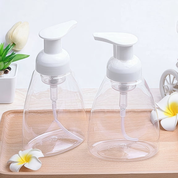 Armastuse 2 Pack Foaming Soap Dispenser Pump Bottles, 8 oz (250ml) Refillable Plastic Foam Hand Soap Container for Bathroom And Kitchen - Clear, Easy Press for Adults And Kids