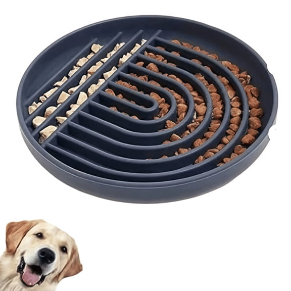 Armastuse Dog Slow Feeder Bowl, Silicone Anti-Choking Cat Bowl - Slows Eating Speed for Pets, Promotes Digestion, Grey