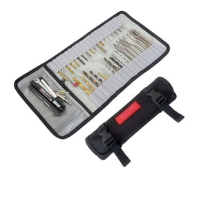 Armastuse Roll Up Drill Bit Organizer – Heavy Duty Drill Bit Storage Pouch with Zipper and Snap Spring Closure, Portable Tool Organizer Bag for Men, Workshop, Garage (Bag Only)