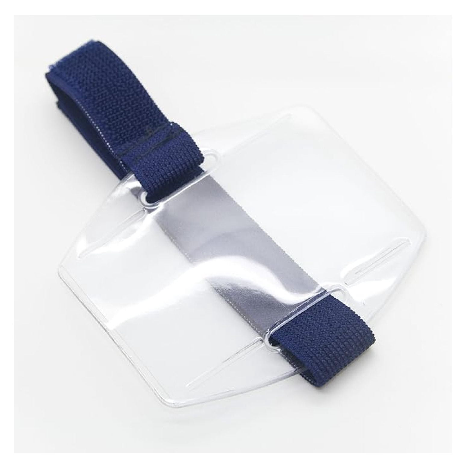 Armband ID Badge Holder XYT Blue Adjustable Strap for Security Work Event Card Sleeve 100 Pack