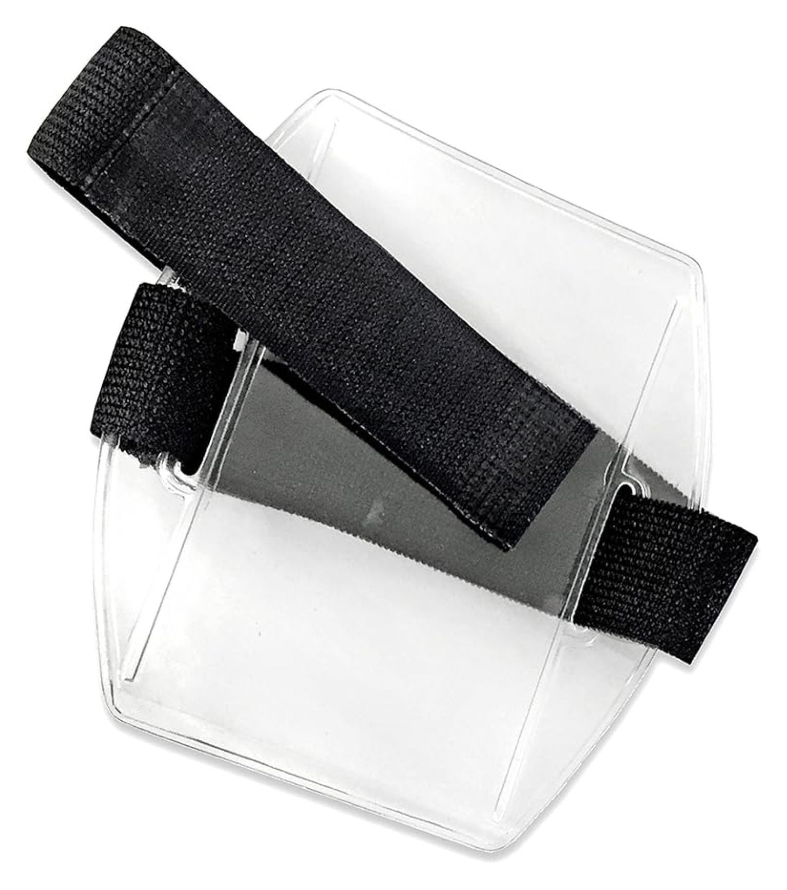 Armband ID Badge Holders 25-Pack - Clear Plastic Arm Bands with Black ...