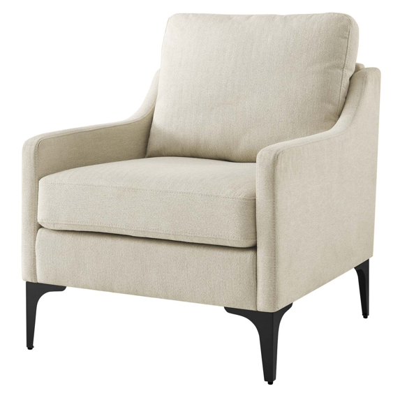 Armchair Accent Chair, Beige, Fabric, Mid Century Living Lounge Cafe Lobby Hospitality Restaurant, Modern Contemporary HB34322