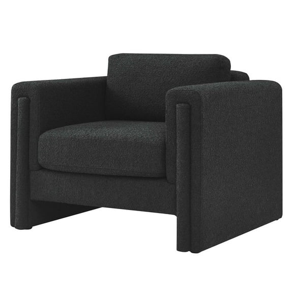 Armchair Accent Chair, Black, Fabric, Living Kitchen Cafe Bistro Hospitality Restaurant, Modern Contemporary HB34792