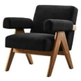 thumbnail image 1 of Armchair Accent Chair, Black, Fabric, Wood, Living Kitchen Cafe Bistro Hospitality Restaurant, Modern Contemporary HB36180, 1 of 9
