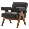 thumbnail image 1 of Armchair Accent Chair, Drak Gray Grey, Fabric, Wood, Living Kitchen Cafe Bistro Hospitality Restaurant, Modern Contemporary HB36173, 1 of 9