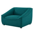 thumbnail image 1 of Armchair Accent Chair, Fabric, Teal Blue, Modern Contemporary Urban Design, Living Lounge Room Hotel Lobby Hospitality, 1 of 8