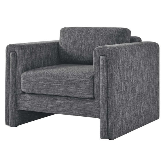 Armchair Accent Chair, Grey Gray, Fabric, Living Kitchen Cafe Bistro Hospitality Restaurant, Modern Contemporary HB34789