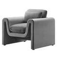 thumbnail image 1 of Armchair Accent Chair, Grey Gray, Velvet, Living Kitchen Cafe Bistro Hospitality Restaurant, Modern Contemporary Boutique HB34901, 1 of 9