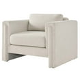 thumbnail image 1 of Armchair Accent Chair, Ivory White, Fabric, Living Kitchen Cafe Bistro Hospitality Restaurant, Modern Contemporary HB34790, 1 of 9