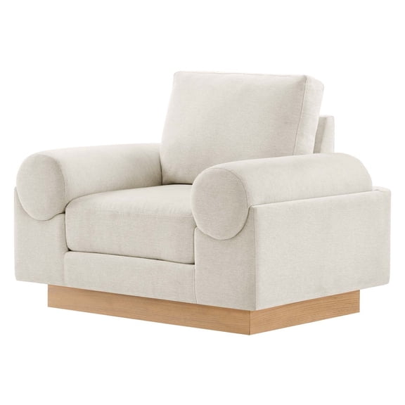 Armchair Accent Chair, Ivory White, Fabric, Living Kitchen Cafe Bistro Hospitality Restaurant, Modern Contemporary HB34842