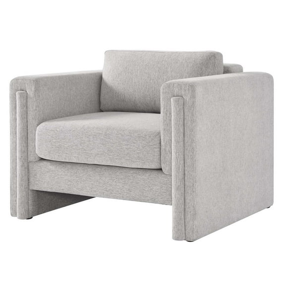 Armchair Accent Chair, Light Grey Gray, Fabric, Living Kitchen Cafe Bistro Hospitality Restaurant, Modern Contemporary HB34791