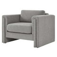 thumbnail image 1 of Armchair Accent Chair, Light Grey Gray, Fabric, Living Kitchen Cafe Bistro Hospitality Restaurant, Modern Contemporary HB34794, 1 of 9