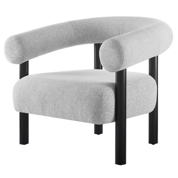 Armchair Accent Chair, Light Grey Gray, Fabric, Living Kitchen Cafe Bistro Hospitality Restaurant, Modern Contemporary HB36295