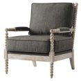 thumbnail image 1 of Armchair Accent Chair, Nailhead, Grey Gray, Fabric, Modern Contemporary Farmhouse Coastal, Living Lounge Cafe Room Hotel Lobby Hospitality, 1 of 9