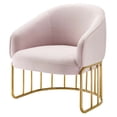 thumbnail image 1 of Armchair Accent Chair, Pink, Velvet, Modern Contemporary, Mid Century Living Hotel Lounge Cafe Lobby, 1 of 8