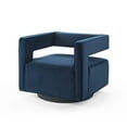 thumbnail image 1 of Armchair Accent Chair, Velvet, Dark Blue, Modern Contemporary Urban Design, Living Lounge Room Hotel Lobby Hospitality, 1 of 9