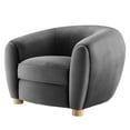 thumbnail image 1 of Armchair Accent Chair, Velvet, Dark Grey Gray, Modern Contemporary Urban Design, Living Lounge Room Hotel Lobby Hospitality, 1 of 7
