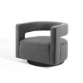 thumbnail image 1 of Armchair Accent Chair, Velvet, Grey Gray, Modern Contemporary Urban Design, Living Lounge Room Hotel Lobby Hospitality, 1 of 9