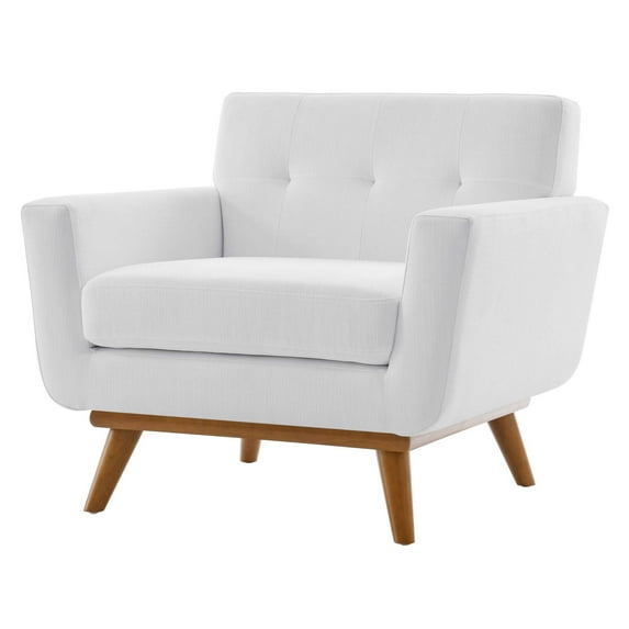 Armchair Accent Chair, White, Fabric, Living Kitchen Cafe Bistro Hospitality Restaurant, Modern Contemporary HB32526