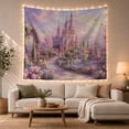 thumbnail image 1 of Armchair Bookshelf Cat with Fairy Tale Spired Castle, Cozy Dark Academia for Book Lovers, Reading Nook Wall Decor, Valentine'S Day Gift, Tapestry Wall Hanging for Bedroom and Dorm, 1 of 7