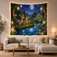 thumbnail image 1 of Armchair Bookshelf Cat with Forest Clearing Night, Cozy Dark Academia for Book Lovers, Aesthetic Wall Decor, Mother'S Day Gift, Tapestry Wall Hanging for Dorm and Living Room, 1 of 7