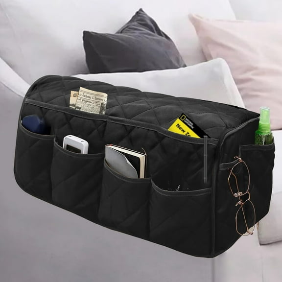 Armchair Caddy,Waterproof Sofa Armrest Organizer,Non Slip Recliner Organizer,Remote Holder for Recline,Recliner Caddy with 14 Pockets Storage for TV Remote,Phone,Magazine