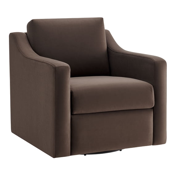 Armchair Chair, Brown, Velvet, Living Room Lounge Cafe Lobby Hospitality Restaurant, Modern Contemporary, HB37930