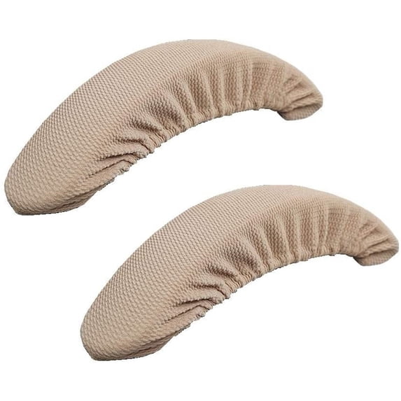 Armchair Cover, 2Pcs Removable Office Chair Armrest Slipcovers, Elastic Band Chair Arm Rest Sleeves, Washable Office Chair Armrest Cover Pads Office Chair Arm Covers Replacement(Khaki,12x3")