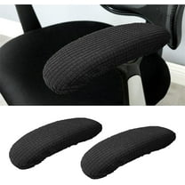Armchair Cover,Happon 2Pcs Removable Office Chair Armrest Slipcovers, Elastic Band Chair Arm Rest Sleeves, Washable Office Chair Armrest Cover Pads Office Chair Arm Replacement(Black)
