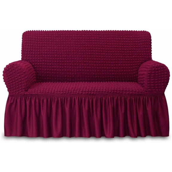 Armchair Covers 1 Piece Easy Fitted Sofa Couch Cover Universal High Stretchable Durable Furniture Protector with Skirt Country Style