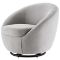thumbnail image 1 of Armchair Swivel Accent Chair, Black Grey Gray, Fabric, Modern Contemporary, Living Lounge Cafe Room Hotel Lobby Hospitality, 1 of 7